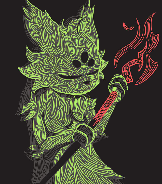 Rain World Art Month 2024: Day 4 - Fire Spear